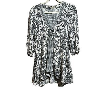 Anama Anthropologie Tunic Top Womens Medium Multicolor Paisley Boho Blouse